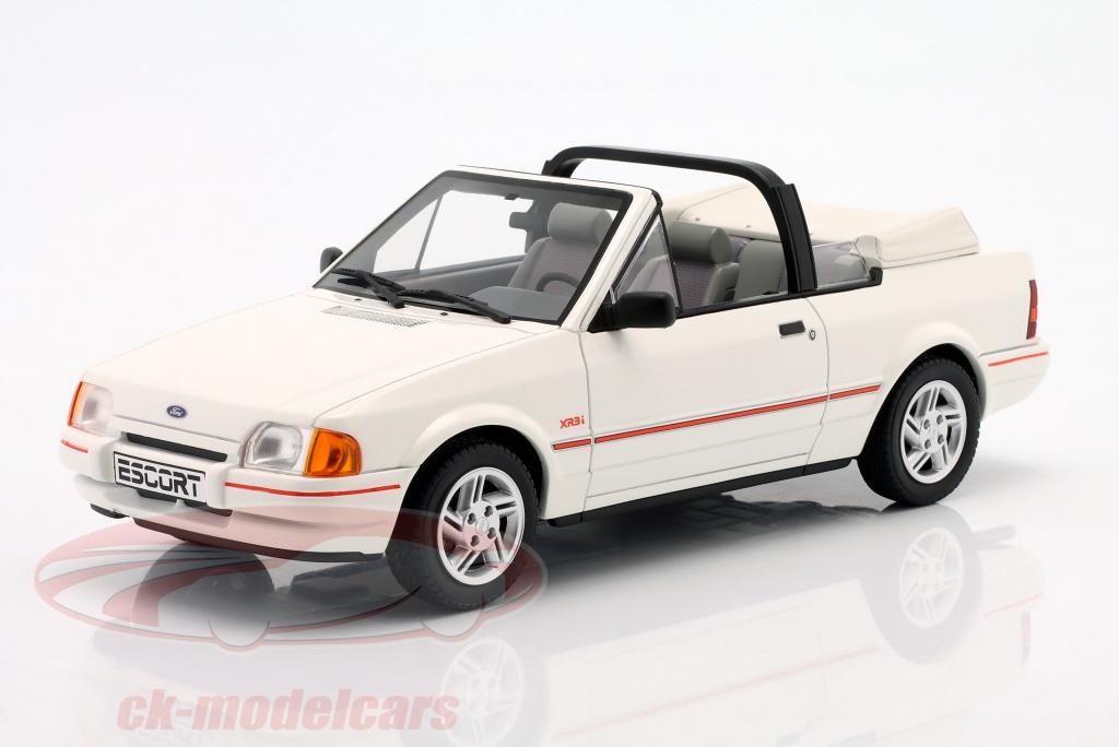Miniature Otto Mobile OT398 - Ford Escort Mk4 XR3i Cabriolet Blanche (Résine, 1/18) - Occasion