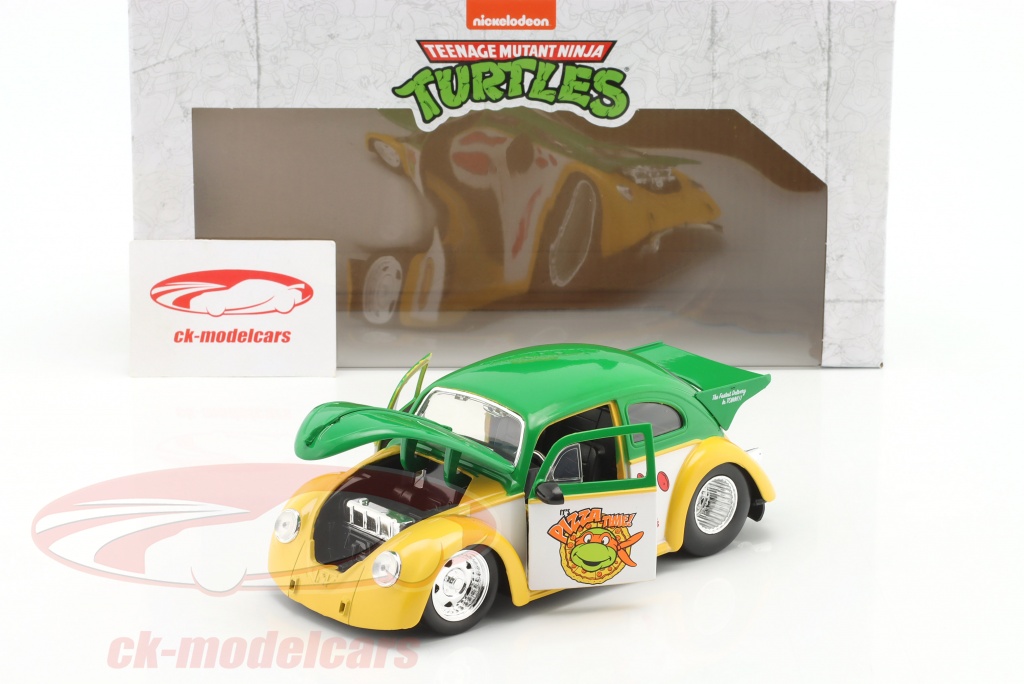 JADA TOYS – VW Beetle 1959 1/24 Avec Figurine Michelangelo – Miniature Métal, Collection