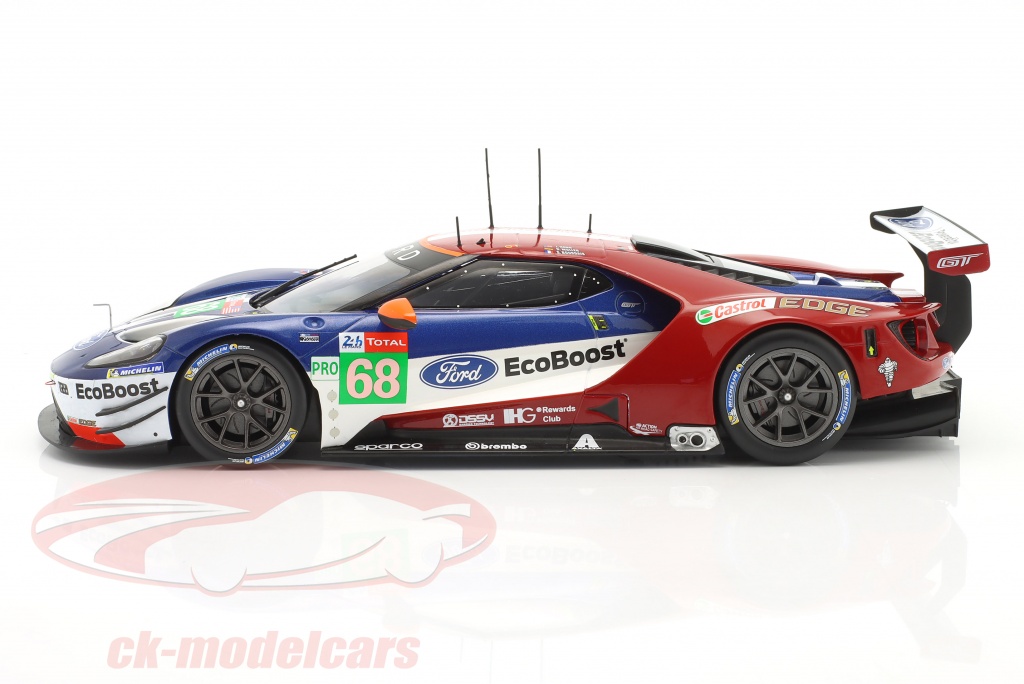Voiture Miniature 1/43 Ford GT LM Le Mans 2016 - Collection IXO, Métal, Socle, Boîte Vitrine