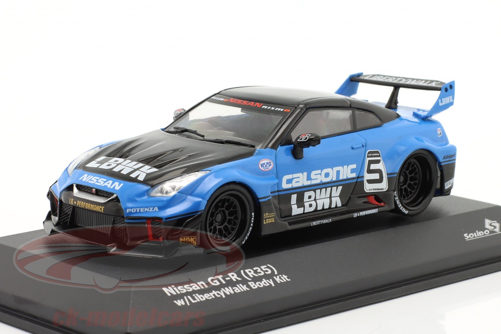 Solido 1:43 Nissan GTR-R (R35) avec Liberty Walk Body Kit bleu / le ...