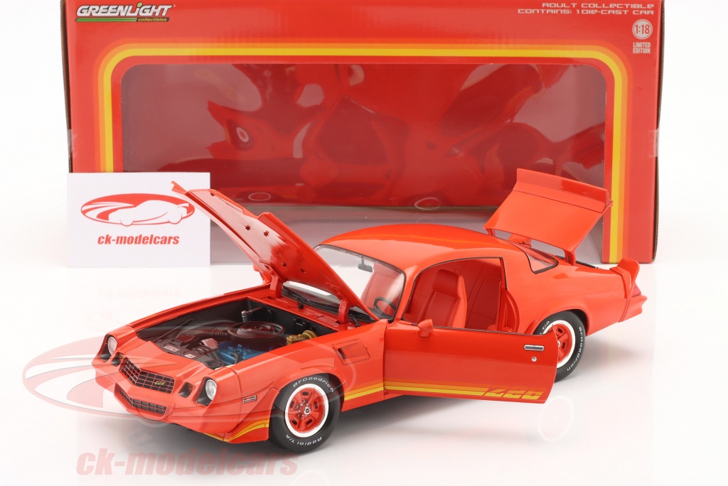 Chevrolet Camaro Z/28 Turbo Z 1981 - Orange - Miniature 1/18 Greenlight 13634 - NEUF