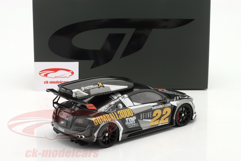 GT-SPIRIT 1:18 Audi R8 Gumball 3000 #22 sort / hvid / guld GT386 model ...
