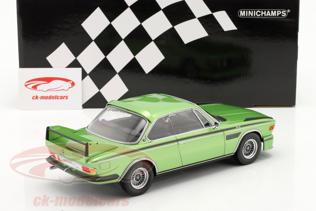 BMW 3.0CSl E9 metalic grun ミニチャンプス 1/18 BMW 3.0 CSL E9 1973 grün lim. Edition 504 Stk. - Minichamps 1:18