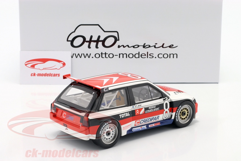 Miniature Ottomobile 1/18 – Citroën AX Super Production Circuit Lédemon 1988, Rouge, Résine