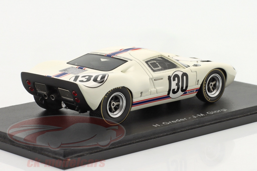 Miniature Spark 1/43 – Ford GT40 N°130 Targa Florio 1967 – H. Greder – Neuve