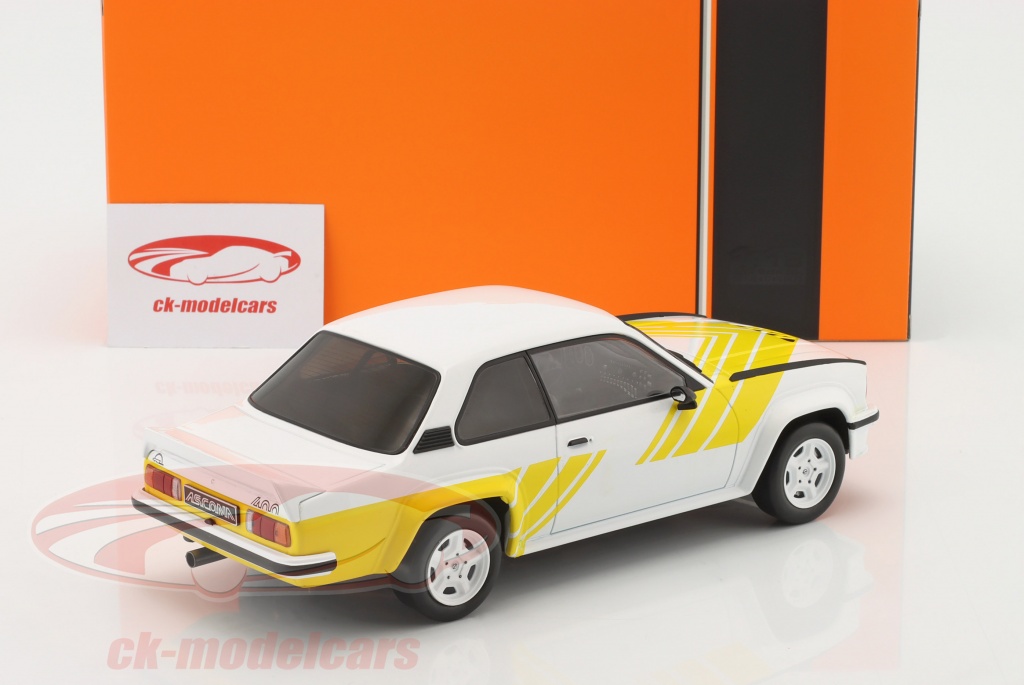 Miniature OPEL Ascona B 400 1982 Blanche et jaune IXOMODELS IXO18CMC127