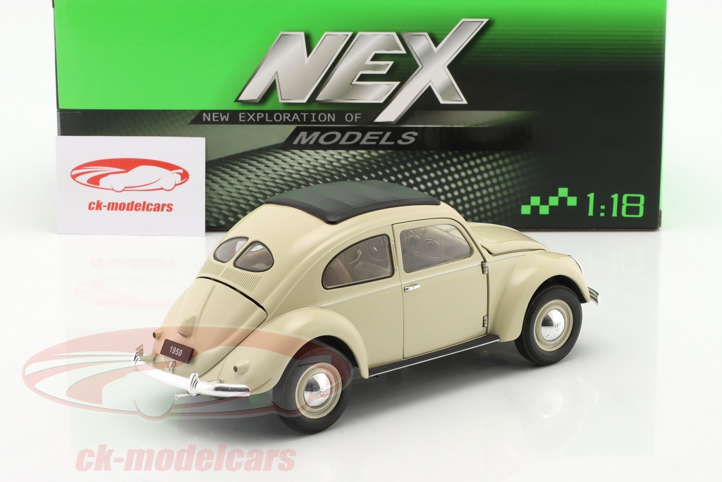 Magnifique Coccinelle VW De 1950 - Maquette 1:18 En Métal Par Welly, Couleur Crème, Portes Ouvrantes