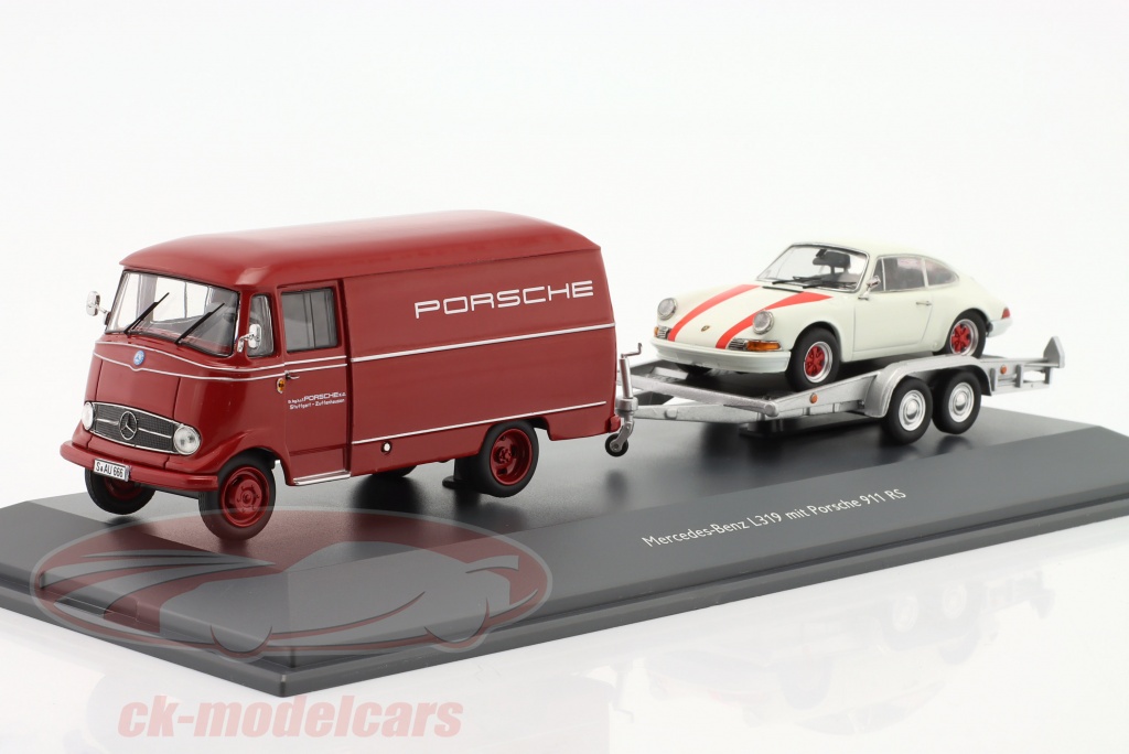 schuco-1-43-3-car-set-mercedes-benz-l319-con-trailer-und-porsche-911-rs-450249900/
