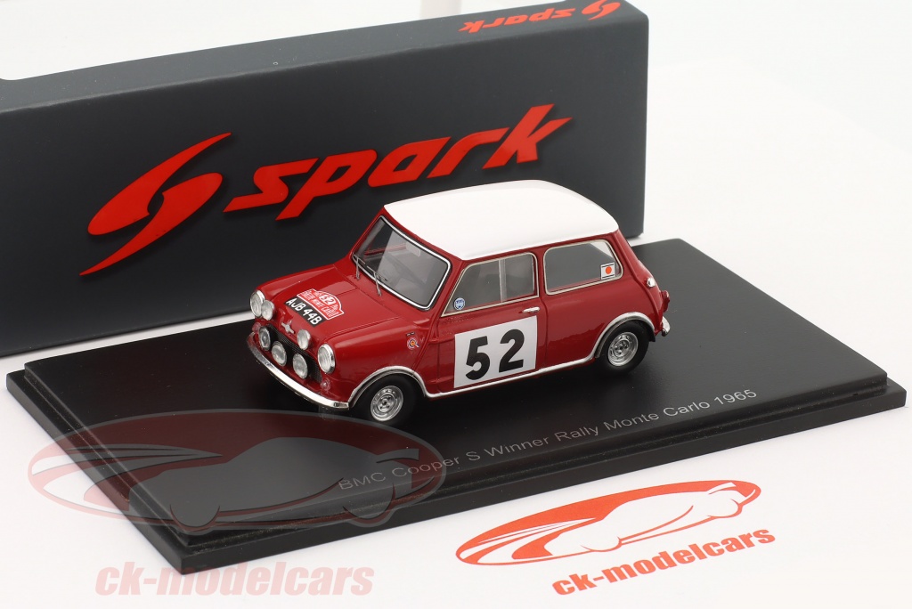 Mini Cooper S 1:43 Spark #52, Vainqueur Rallye Monte-Carlo 1965, Makinen, Neuve