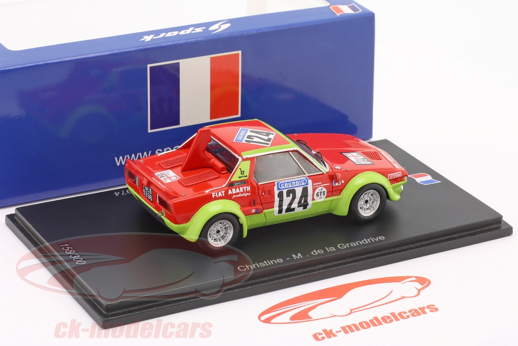 Spark 1/43 Scale SF158 - Fiat X 1/9 Abrath #122 Tour De France Automobile 1974
