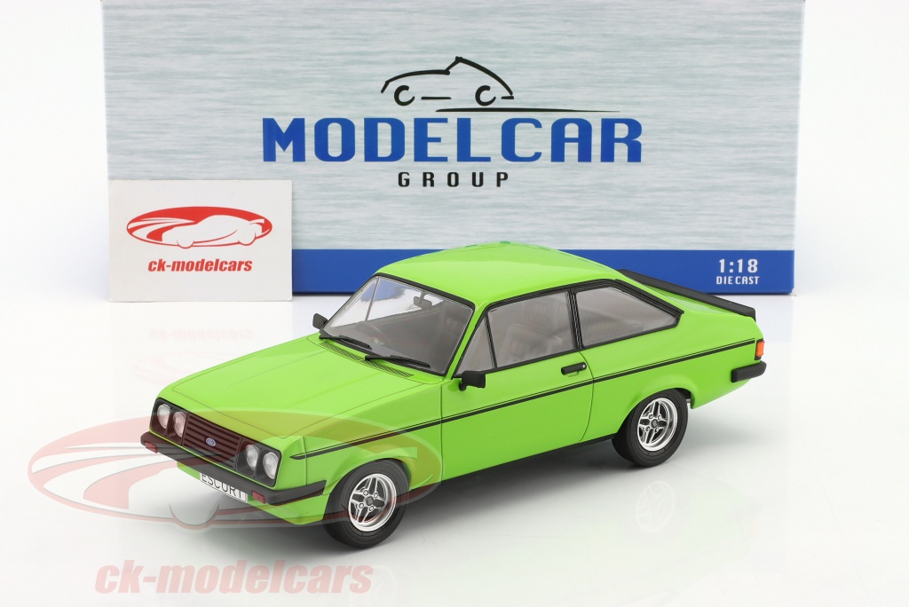Modellino Auto Ford Escort MKII RS 2000 Verde 1977 - Scala 1:18, Model Car Group