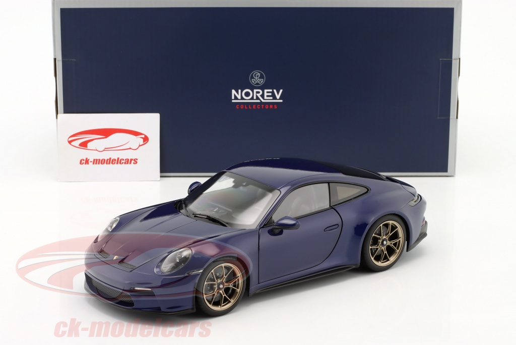 Modèle Réduit Porsche 911 GT3 2021 à L'échelle 1/18 - Couleur Argent Avec Bandes Noires - Norev - Diecast De Collection