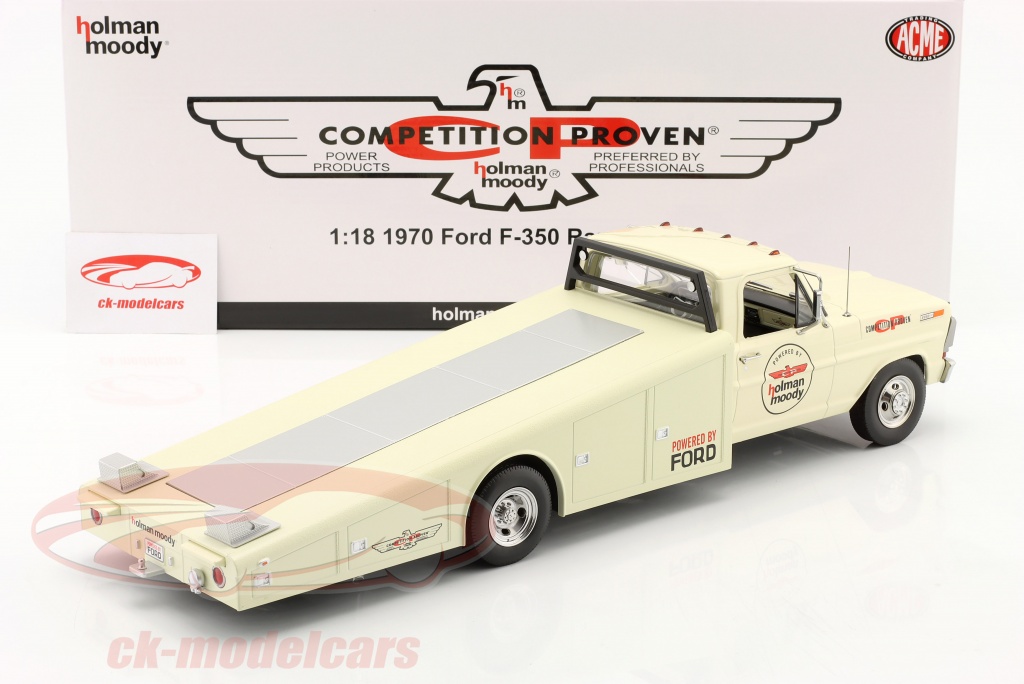 GMP 1:18 Ford F-350 Ramp Truck Holman Moody year 1970 cream White 