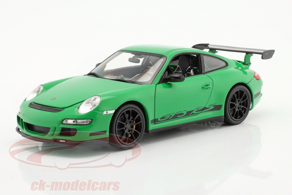 Welly 1:18 Porsche 911 (997) GT3 RS 年 2007 グリーン / 黒 18015gn 