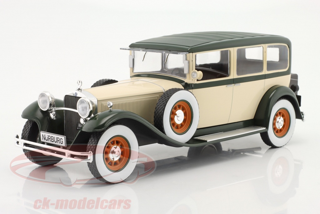 modelcar-group-1-18-mercedes-benz-460-nuerburg-annee-de-construction-1928-beige-vert-fonce-mcg18410/