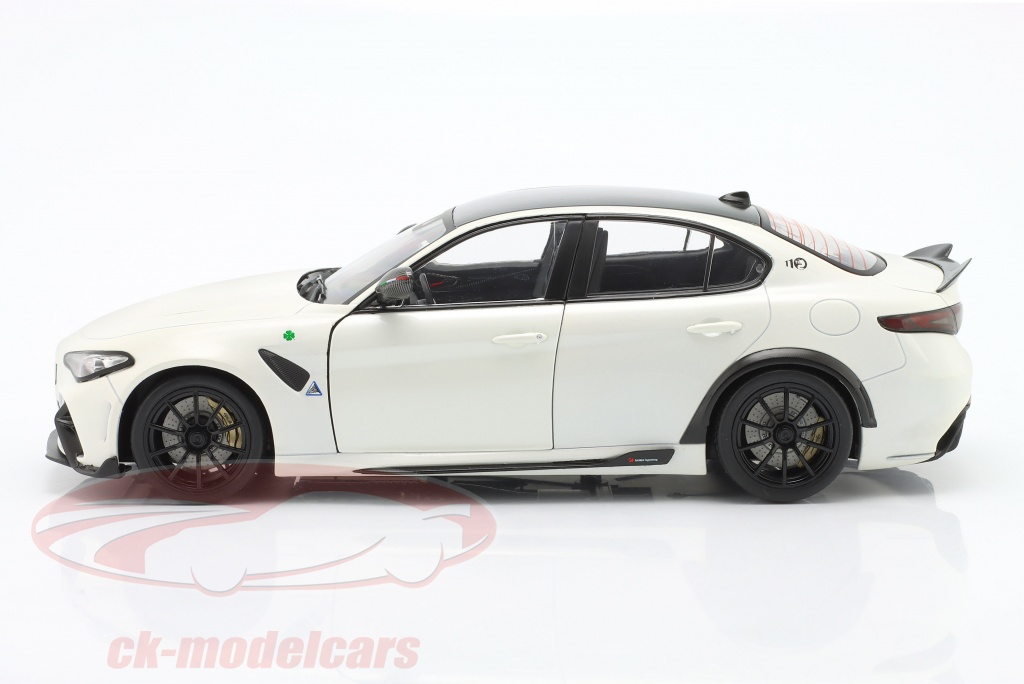 A collectible scale model Alfa Romeo Giulia Quadrifoglio from Solido