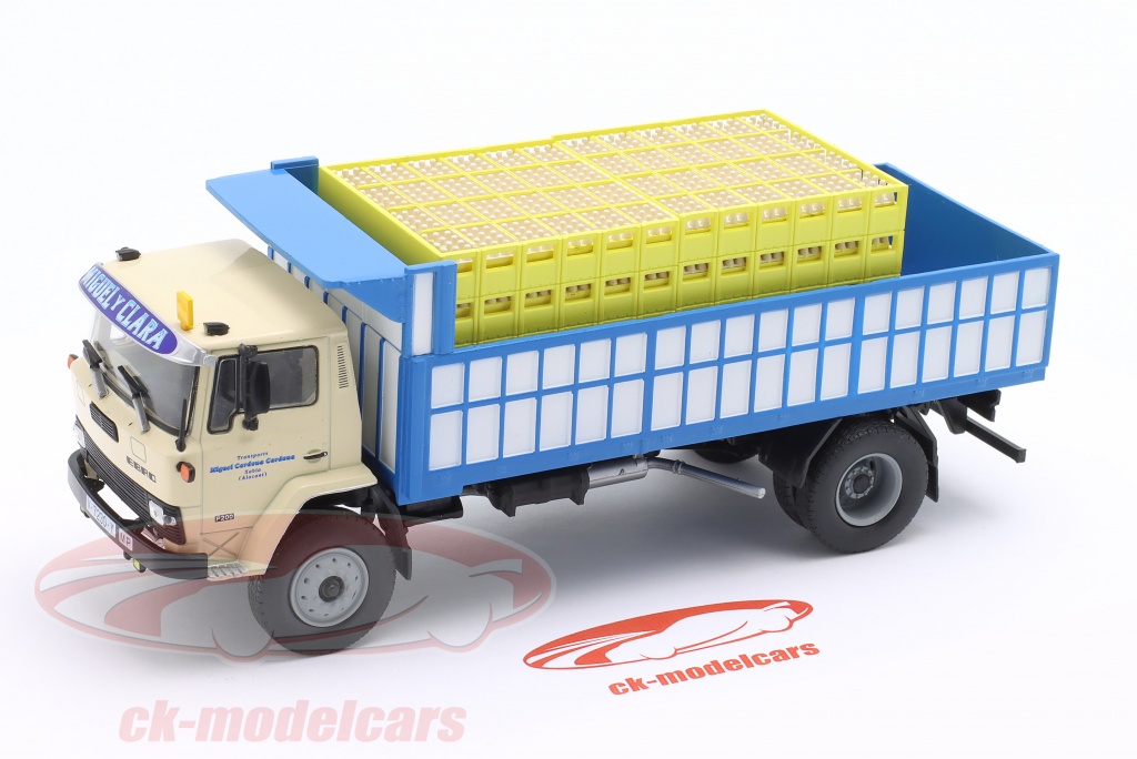 Camion Miniature 1:43 Edicola Ebro E-95 Porte-bouteilles Mahou 2 Essieux 1976 Bleu - Modèle Collection - Neuf