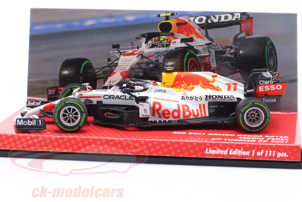Minichamps 1:43 Sergio Perez Red Bull RB16B #11 第三名 火鸡 GP 公式 1 2021 ...