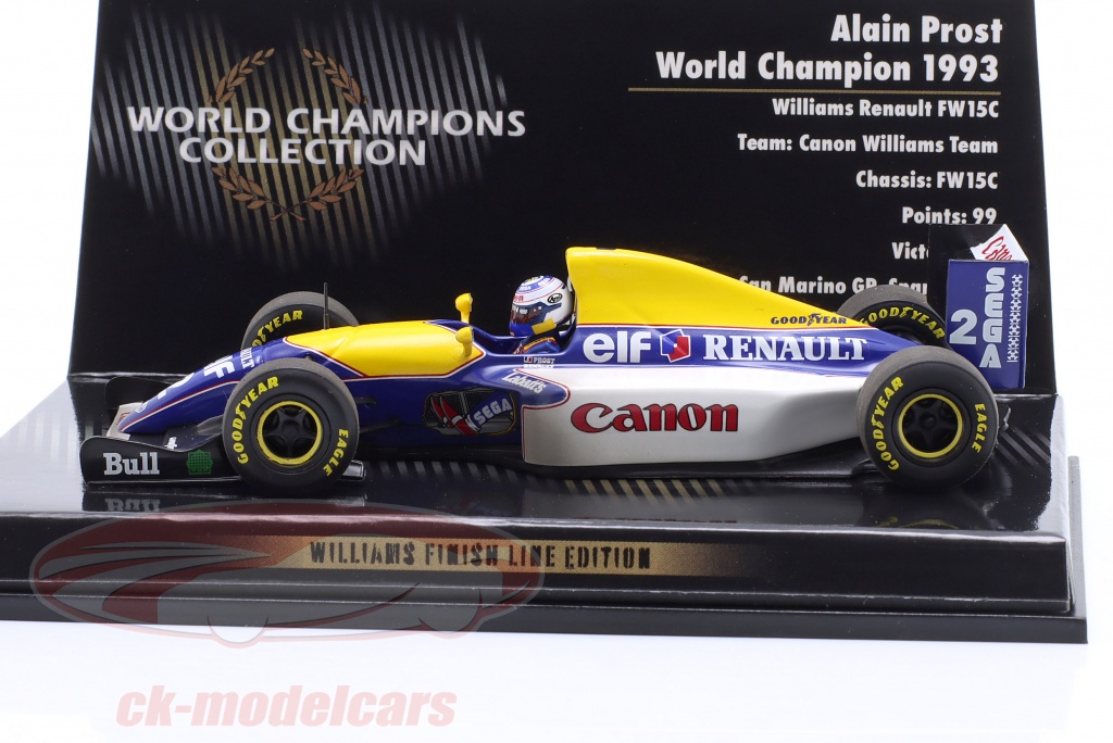 Minichamps 1:43 A. Prost Williams FW15C Dirty Version #2 fórmula 1 