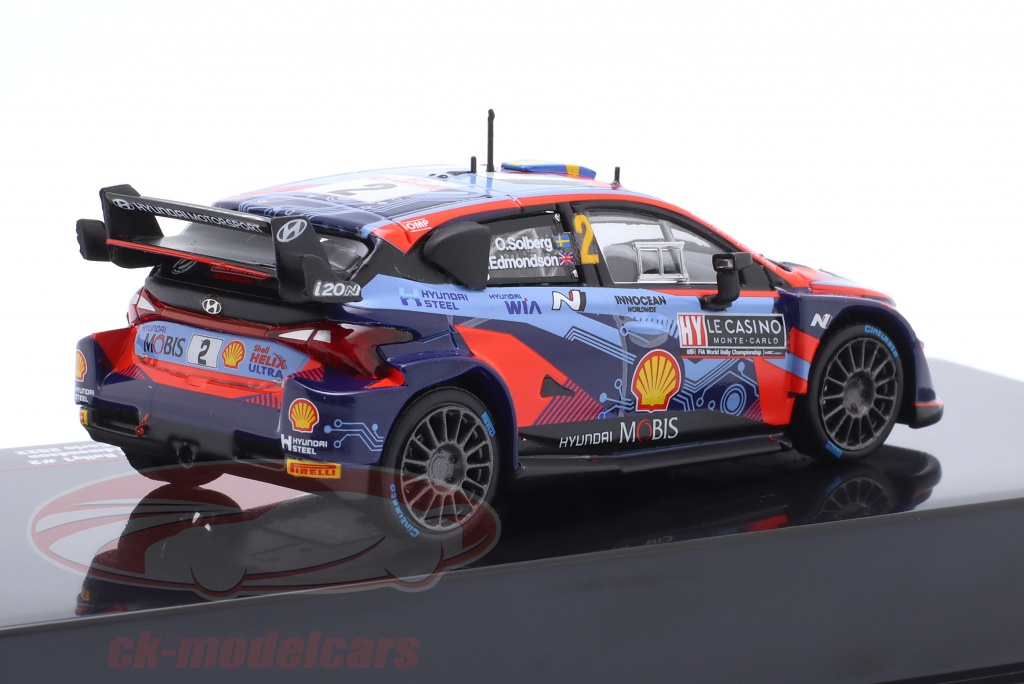 Miniature IXO 1/43 – Hyundai I20 N Rally1 WRC 2022 – Oliver Solberg, Rallye Monte-Carlo