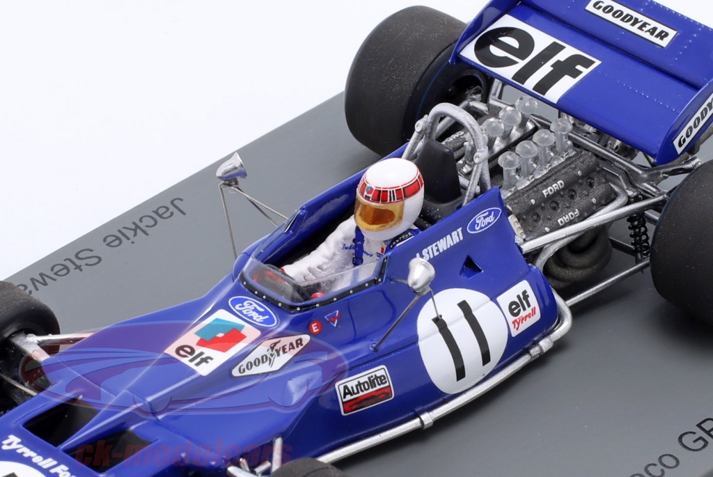 Spark F1 TYRRELL 003 N°11 WC Winner GP Monaco 1971 J. Stewart 1/43