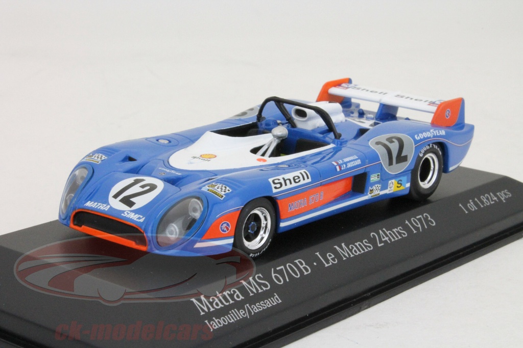 Coche miniatura Matra MS670B 1/43 IXO MS Le Mans 24h Le Mans 1973 J.P