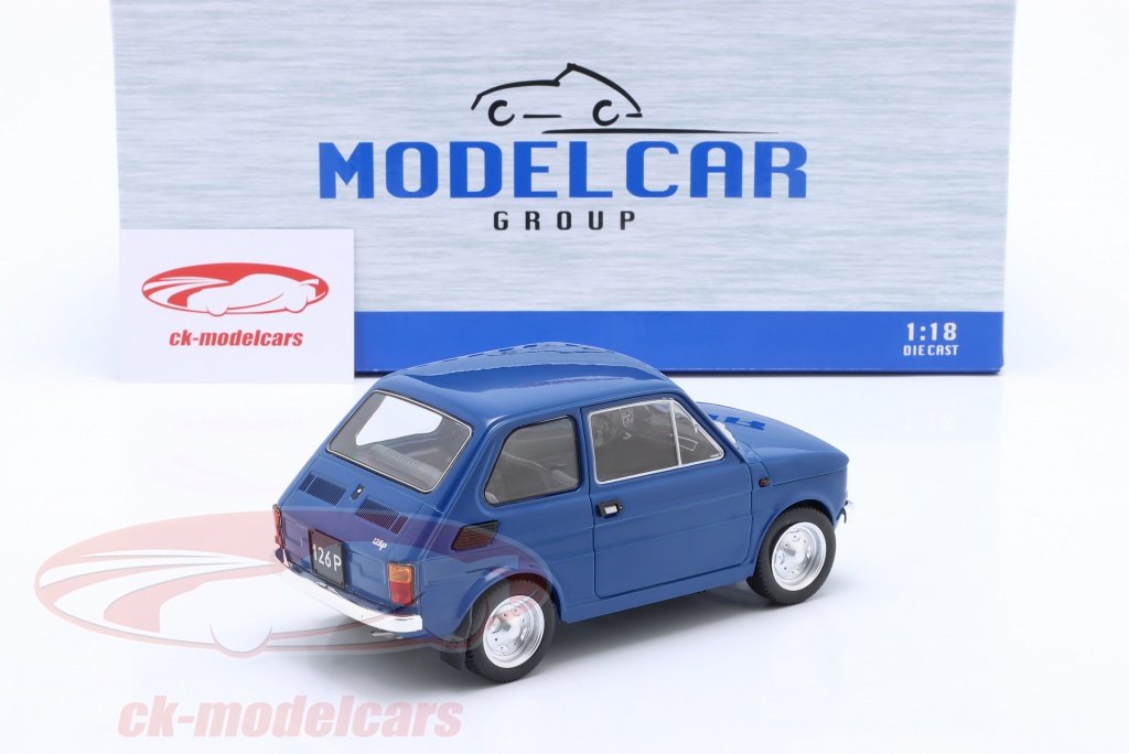 Modelcar Group 118 Fiat Polski 126p ano de construção 1972 azul escuro