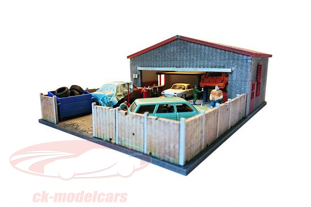 Sjo-Cal 1:64 workshop garage diorama set Sjo64003 model car Sjo64003