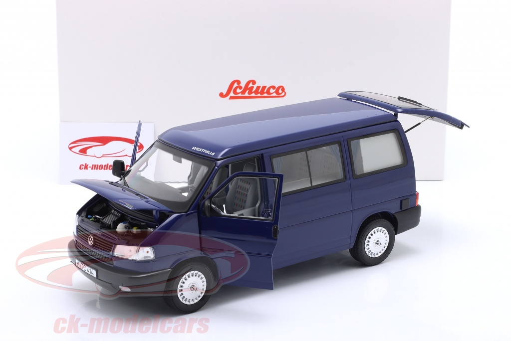 VOLKSWAGEN VW T4 B Bus Westfalia Camper Bleu Schuco 1:18 450042100 Neuf