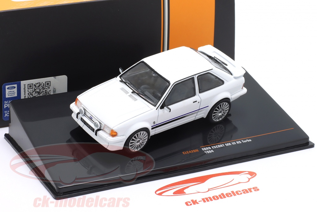 Miniature Ford Escort MK III RS Turbo 1985 – Noire – Échelle 1/18 – MCG – Neuve
