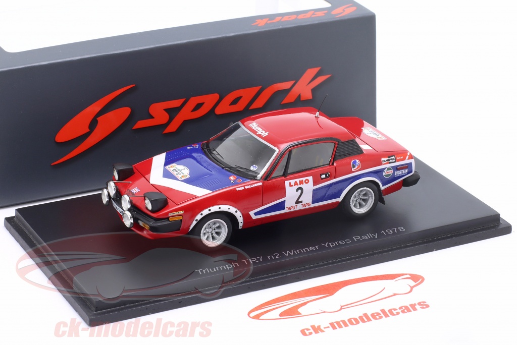 Miniature Spark 1/43 – Triumph TR7 N°11 Vainqueur Rallye Ypres 1980 – édition Limitée (prévente)
