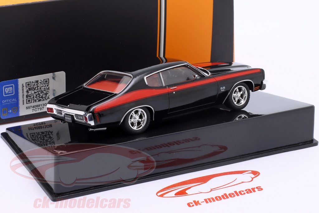 Modèle Réduit Chevrolet Chevelle SS 1970 Noire – Échelle 1/43 Par IXO – Neuf