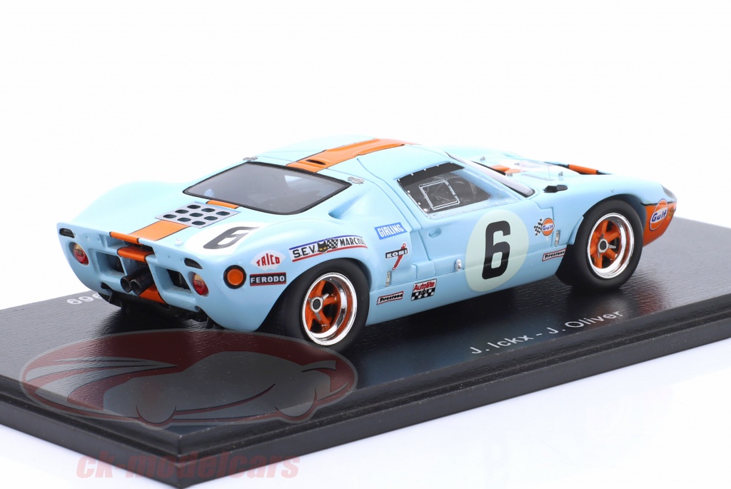 Spark 1:43 Ford GT40 Gulf #6 勝者 24h LeMans 1969 Ickx, Oliver