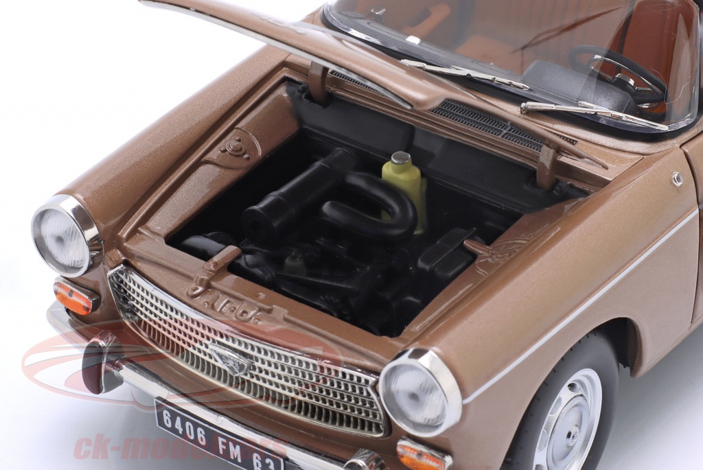 Peugeot 404 - Brown metallic -1965 with Caravan Hénon-Auto model shop - Automodel shop
