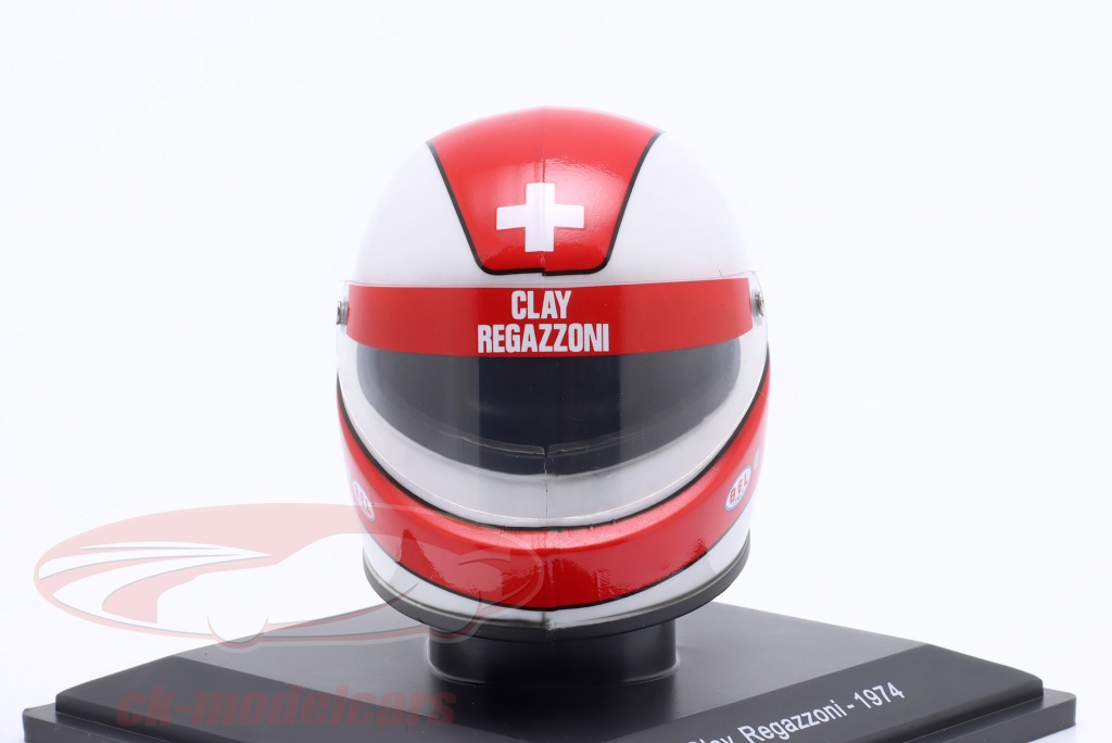 Casque F1 Ferrari 1/5 - Réplique Clay Regazzoni 1974 - Modèle Collection Spark Pour Centauria - CAS18