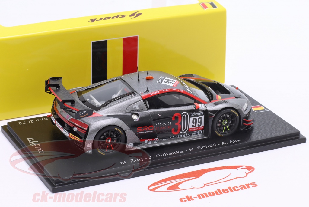 Voiture Miniature de Collection - SPARK 1/43 - AUDI R8 LMS GT3 - Winner Silver Cup Spa 2022 - Blue / Orange / Black - SB507 - Jeux - Jouets