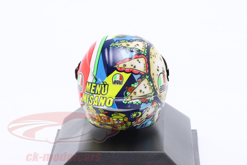 Casque AGV Valentino Rossi Motogp Misano 2019 - Miniature Minichamps 1:8 Métal - Neuf Avec Boîte