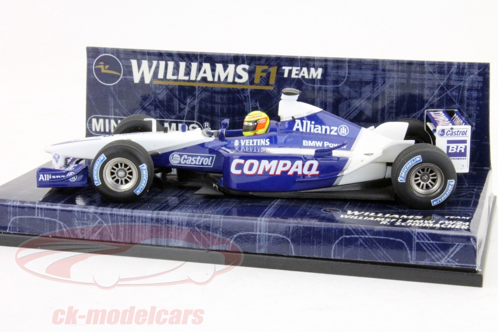 Miniature F1 Williams BMW FW24 Montoya 2002 - 1:43 Minichamps, Avec Boîte