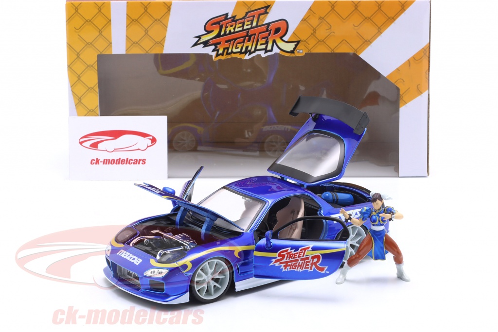 Modèle Réduit Mazda RX-7 JDM 1:24 - Alliage Moulé, Avec Lumières, Son Et Fonction Pull-back