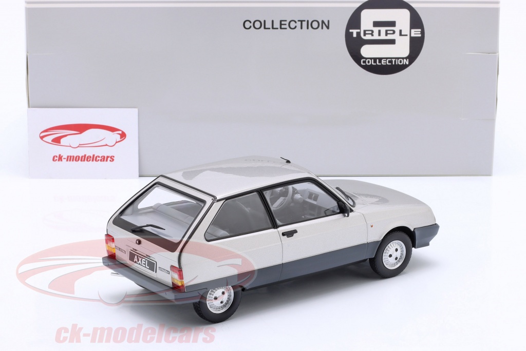 Modèle Réduit CITROEN AXEL TRS 1985 Blanc 1/43 - Universal Hobbies - Sur Socle