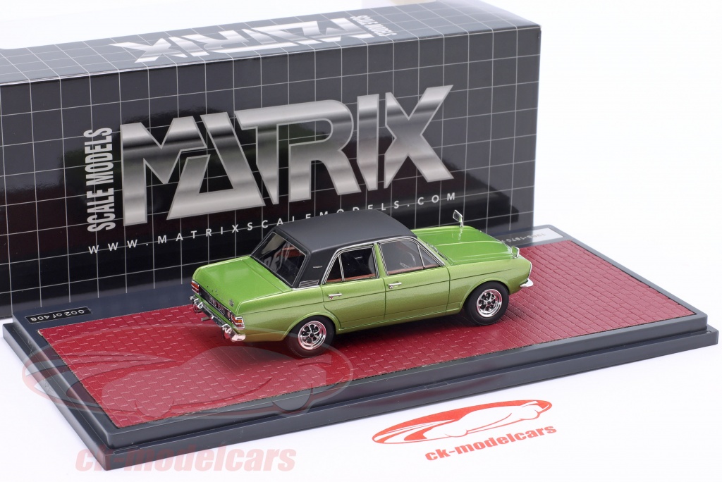 miniature 1/43 ford cortina 1600e vert métal 1967, matrix