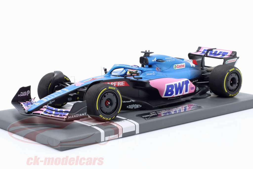 Figurine F1 Fernando Alonso 1/18 – Elite/Minichamps – Résine Non Peinte