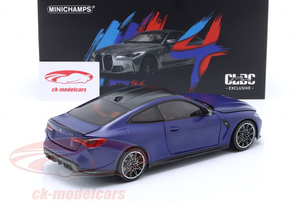 Minichamps 1:18 BMW M4 year 2020 blue metallic 113020123 model car 