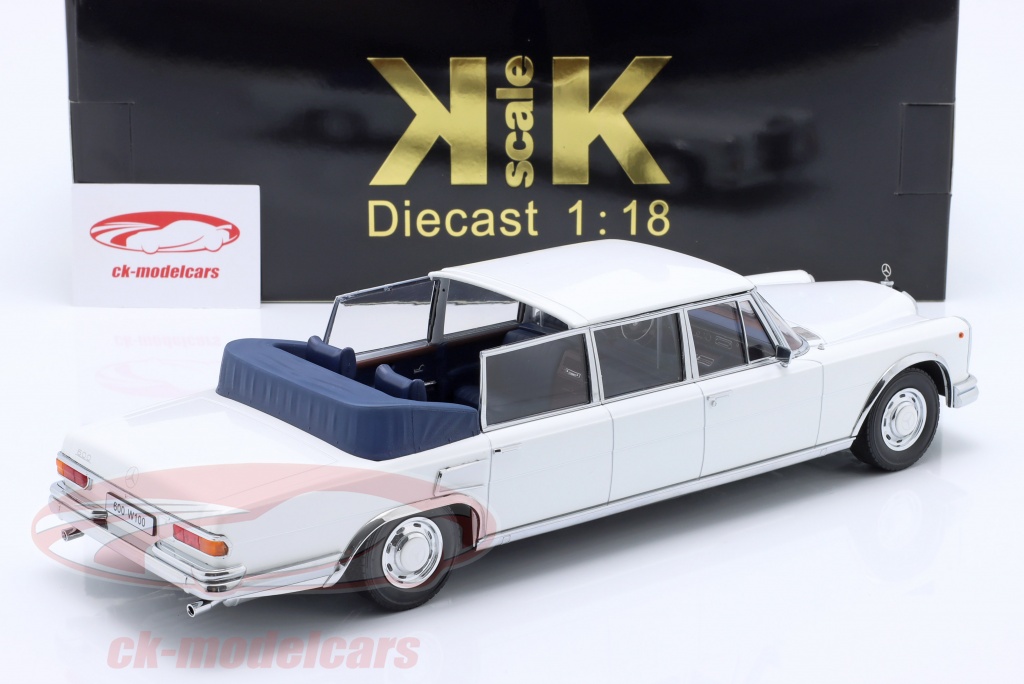 Modèle Réduit 1:18 Mercedes 600 Landaulet 1964 Blanc - KK Scale - Neuf - Édition Collector