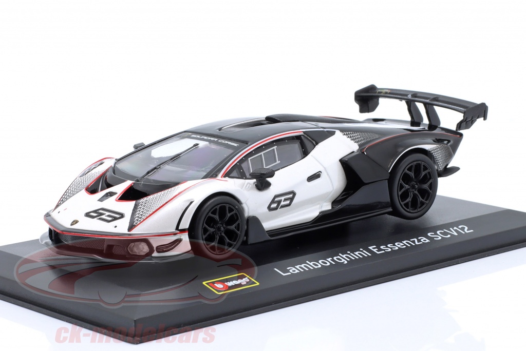 Bburago – Miniature 1/32 Lamborghini Essenza SCV12 – Modèle Die-cast Peint Par électrostatique – Détails Intérieur Et Châssis