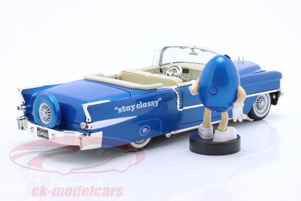 JADA M&M's 1956 Cadillac Eldorado In Diecast Scala 1/24 Con Figura M&M Blu - 33726