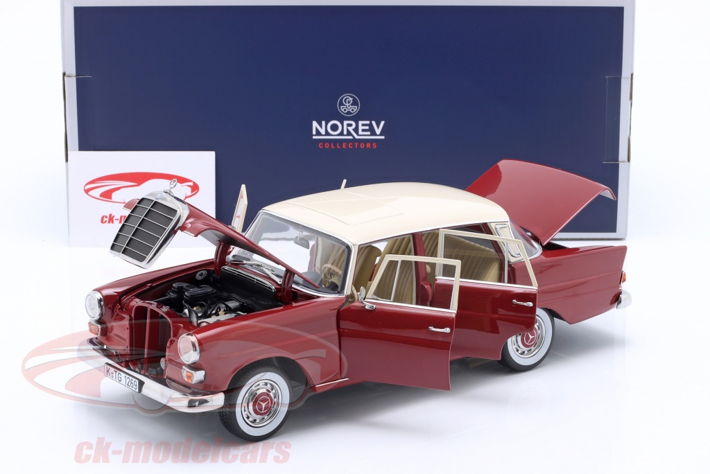 Maquette Voiture Mercedes 200 (1966) - Échelle 1:18 - Rouge - Norev 183706 - Neuve
