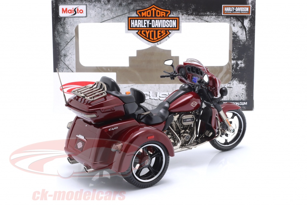 Moto Harley Davidson 2021 CVO Tri Glide – échelle 1:12, Moulée Sous Pression, Roues Libres