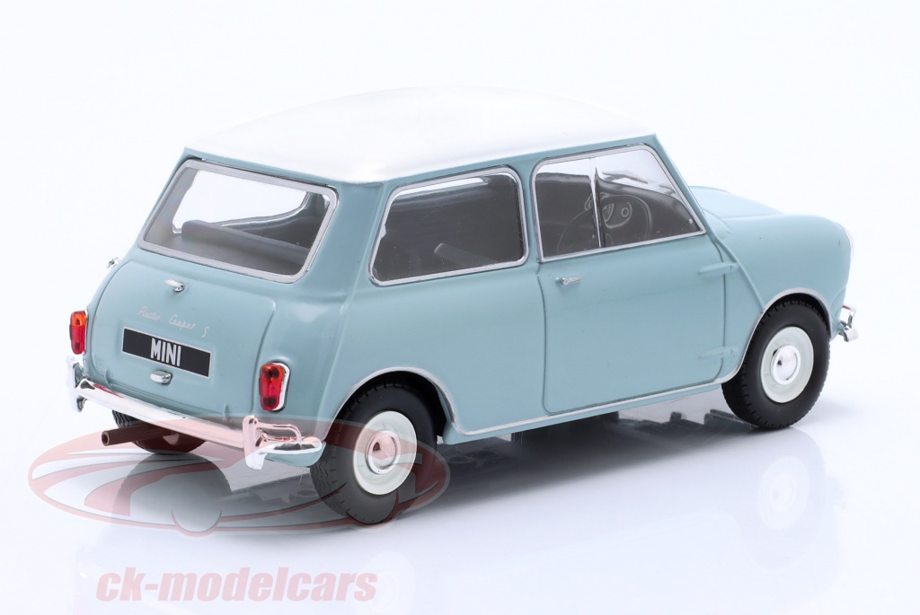 WhiteBox 1:24 Austin Mini Cooper S 建设年份 1965 浅蓝色 / 白色的 RHD WB124183 模型 ...