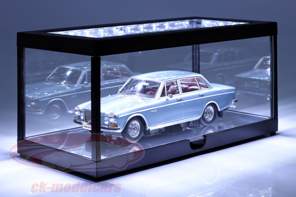 Vetrina Espositiva Per Modellini Auto In Scala 1/24 Con Luce LED, Garage Con Diorama, Colore Nero, Regalo Per Collezionisti